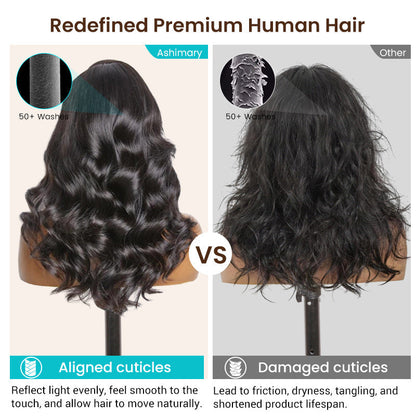 Transparent lace wavy wig, ready to wear