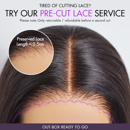 Honey Golden blonde / Natural Black Loose Body Wave Glueless 13x4 Lace Front Wig 100% Human Hair