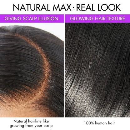 PreMax Wigs - 180% Density Body Wave / Straight Glueless 13x4 Frontal Lace Long Wig Pre-Cut Lace