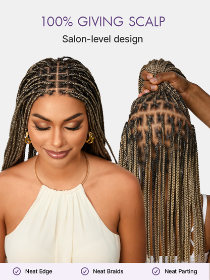 QMCMSCU® Salon Braids HD Lace Knotless Wig