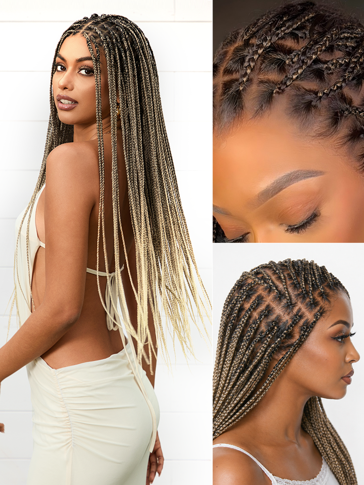 QMCMSCU® Salon Braids HD Lace Knotless Wig