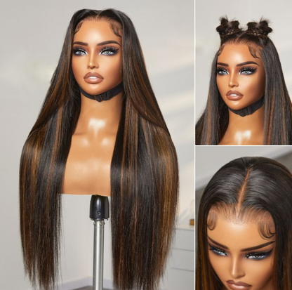 PreMax Wigs | Super Natural Hairline Silky Straight Glueless 13x4 Frontal Lace Wig Human Hair Pre-Cut Lace