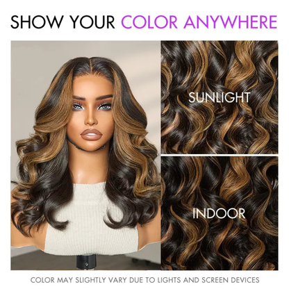 PreMax Blonde Mix Black Loose Wave Glueless 5x5 HD Lace Closure Wig Large & Small Cap