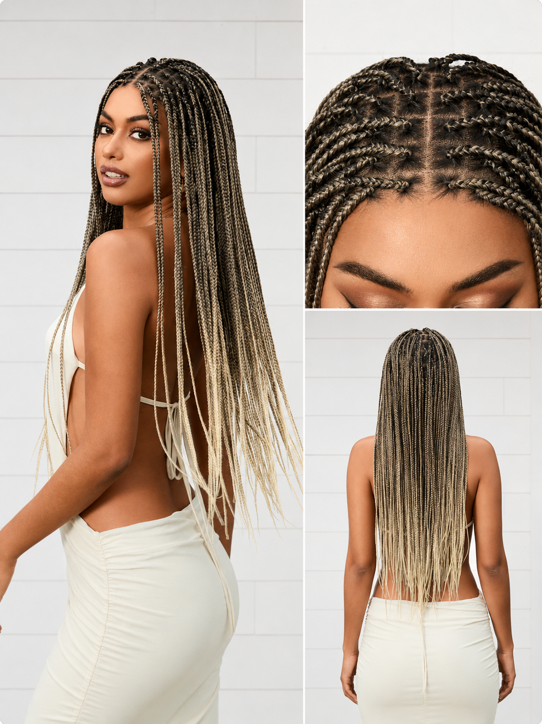QMCMSCU® Salon Braids HD Lace Knotless Wig